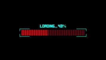 Cyber Glitch Progress Bar Loading Animation with Futuristic Digital Effects video