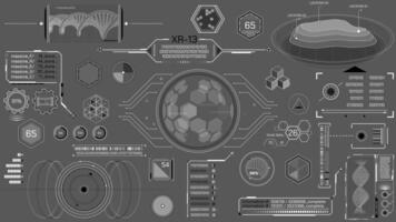 Animated set of HUD elements for high-tech interface video