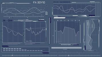 Animated pack of HUD elements for high-tech interface video