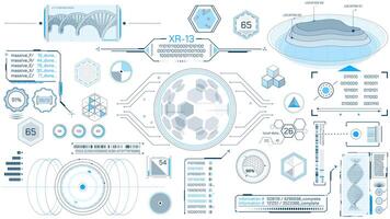 Animated set of HUD elements for high-tech interface video
