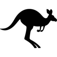 A silhouette of a kangaroo leaping across an open plain. vector
