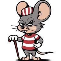 Mouse with cane vector