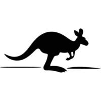 A black silhouette of a kangaroo on a white background vector