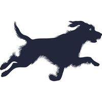 A silhouette of a dog running vector