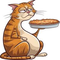 Cat with a pie vector