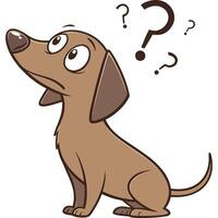 Curious Brown Pup with a Questioning Look. vector