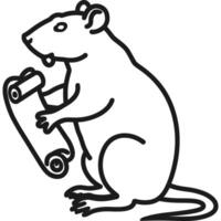 A rat holding a scroll in its mouth vector