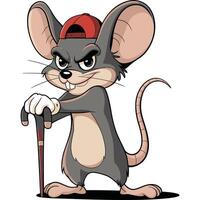 Mouse with a hat vector
