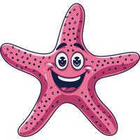 A cartoon starfish with a smile on its face vector