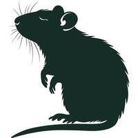 A rat is silhouetted against a white background vector