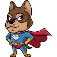 Super dog cartoon character illustration vector