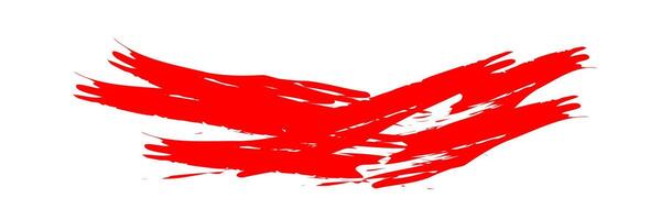 A red brush stroke is drawn on a white background vector