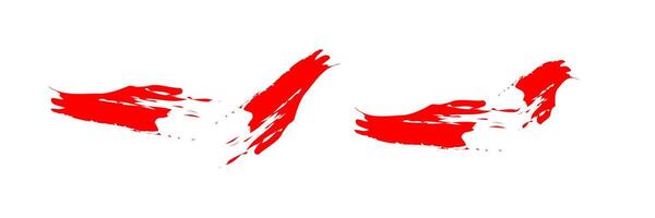 Two red paint brushes on a white background vector