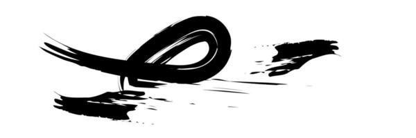 A black and white drawing of a circle with a black brush vector