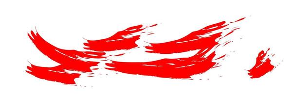 A red brush stroke on a white background vector