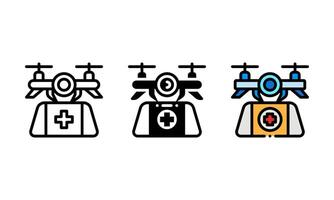 medical drone Icon. with outline, glyph, and filled outline style vector