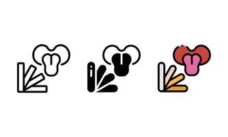 spatel or tongue spatula icon. with outline, glyph, and filled outline style. healthcare concept vector