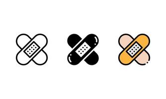 bandage icon. with outline, glyph, and filled outline style vector