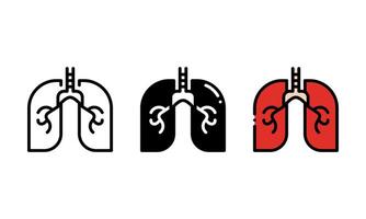 Human anatomical lungs Icon. with outline, glyph, and filled outline style vector