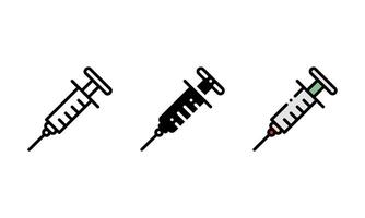 inject Icon. with outline, glyph, and filled outline style vector