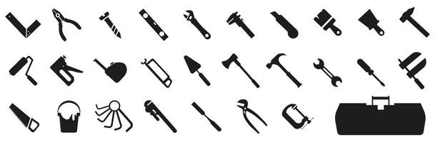 Hand tools icons. Set of tools. Hand tools in icons. vector