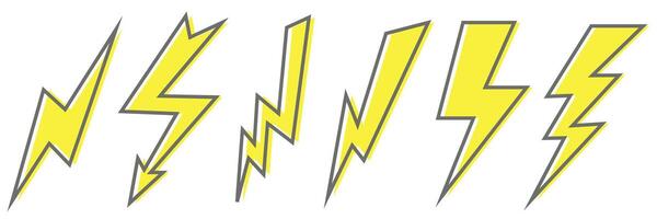 Element. Different lightnings for illustrations. Lightning. Bright lightnings. vector