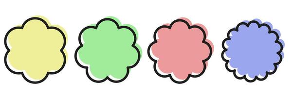 Paper sticker. Wrinkled glued labels of different shapes. Realistic isolated round, circle. vector