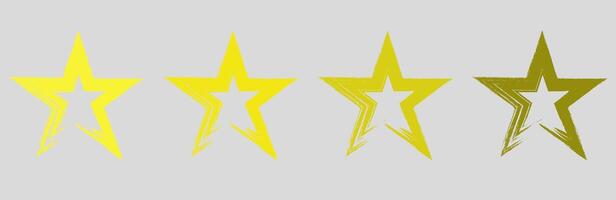 Set of brushes in the shape of a star. Star shaped frames. Yellow frames of brushes in different shades. vector