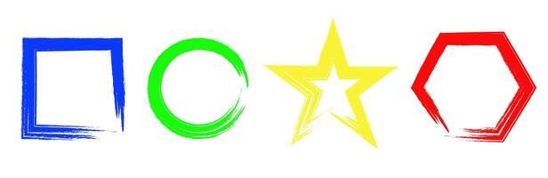 Set of color brushes. Frames of different shapes. Color brush frames. vector