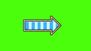 A blue arrow pointing to the right in an arrow icon animation, ideal for navigation, directions, or movement-related projects. video