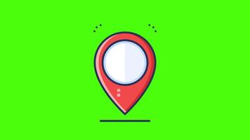 A map pointer on a green background with a location pin animation, symbolizing geolocation and navigation with smooth motion, ideal for maps and location-based apps. video