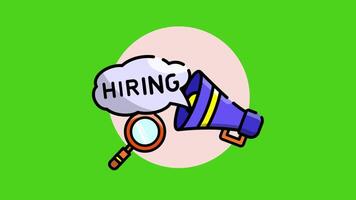 A job announcement icon animation on a green screen background, symbolizing hiring a job, ideal for recruitment, job postings, or career-related projects. video