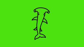A green background with a shark icon animation, designed with smooth motion, ideal for marine, wildlife, or ocean-related projects. video