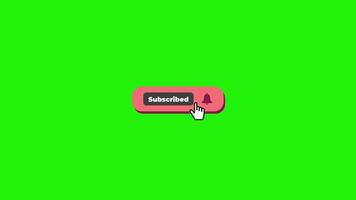 YouTube subscriber button icon animation, perfect for overlay use with a green screen background video
