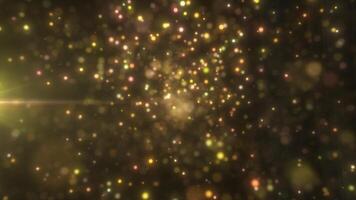 Gold and warm-toned bokeh lights create a magical and festive effect on a dark background, ideal for celebrations video