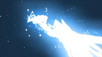 Intense blue electric lightning energy beam in dark space, symbolizing powerful energy, futuristic technology, and movement background video