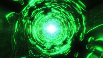 A tunnel with intense green light and a bright center, creating a sci-fi vibe with abstract energy and a futuristic, digital look background video