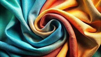 Colorful fabric with a swirl pattern photo