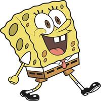 Playful Yellow Sponge in Square Pants. vector