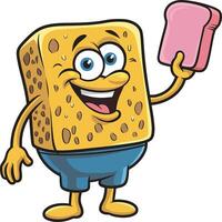 Spongebob character holding a piece of bread vector