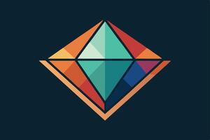 Abstract Geometric Diamond, Colorful Facets, Polygon Art, Design Element, Modern Graphic, Trendy Pat vector