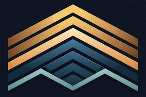 Abstract Gold, Blue, Beige Arrow Geometric Pattern Design vector