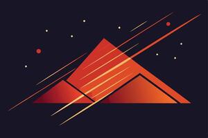 Abstract Geometric Mountain Range with Dynamic Streaks and Stars vector