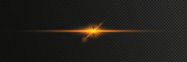 Gold line light glow with sparkle and flare shine vector