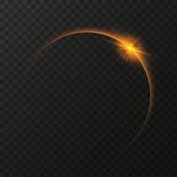 Realistic total solar eclipse with shining star vector