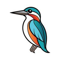 Kingfisher coloring icon design vector