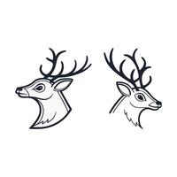 Reindeer faces icon line art design vector