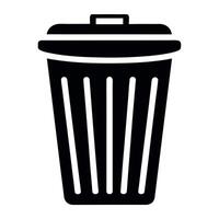 Trash bin silhouette icon design vector