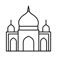 Mosque line art design vector