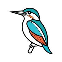 kingfisher coloring icon on white background vector